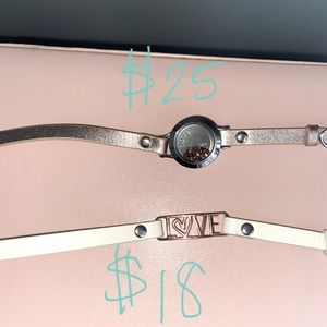 Origami Owl wrap bracelets. cream or rose gold.